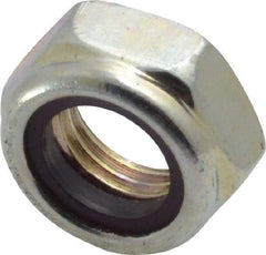 Value Collection - 3/8-24 UNF Grade 2 Hex Jam Lock Nut with Nylon Insert - 9/16" Width Across Flats, 9/32" High, Zinc-Plated Finish - A1 Tooling