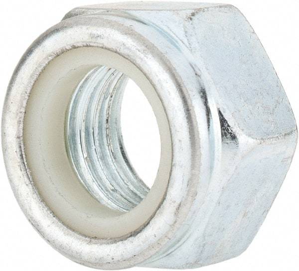 Value Collection - M20x2.50 Metric Coarse Grade 8 Hex Lock Nut with Nylon Insert - 20mm High, Zinc-Plated Finish - A1 Tooling