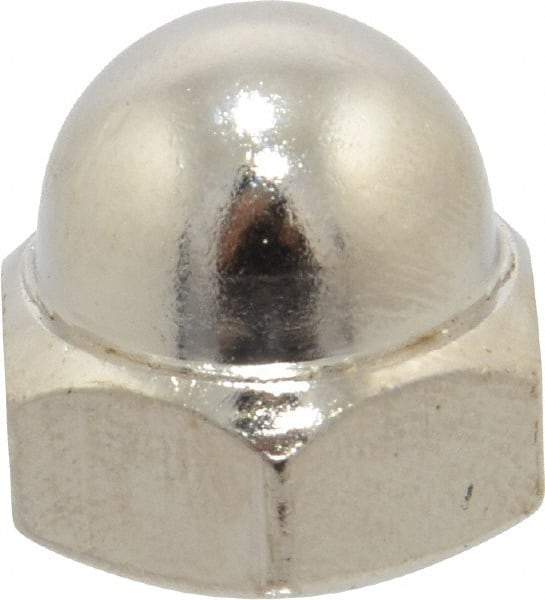 Value Collection - 7/16-14" UNC, 5/8" Width Across Flats, Nickel Plated, Steel Acorn Nut - 11/16" Overall Height, Grade 2 - A1 Tooling