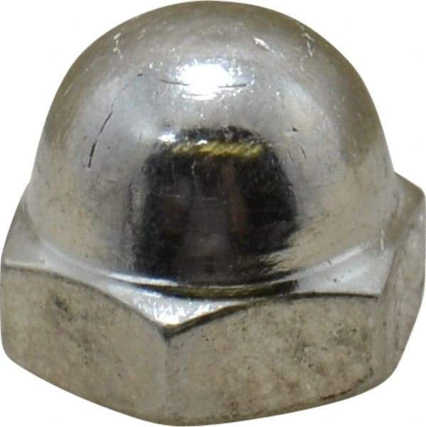 Value Collection - 1/4-20" UNC, 7/16" Width Across Flats, Nickel Plated, Brass Acorn Nut - 21/64" Overall Height - A1 Tooling