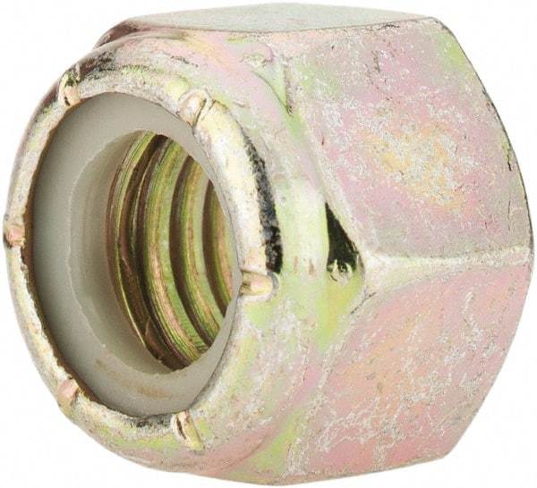 Value Collection - 1/2-13 UNC Grade 8 Hex Lock Nut with Nylon Insert - 3/4" Width Across Flats, 39/64" High, Zinc Yellow Dichromate Finish - A1 Tooling