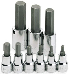 SK - 9 Piece 3/8 & 1/2" Drive Inch Hex Bit Socket Set - 5/32 to 5/8" Hex - A1 Tooling