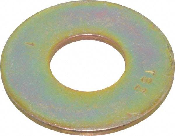 Value Collection - 1" Screw, Grade 8 Steel USS Flat Washer - 1-1/16" ID x 2-1/2" OD, 11/64" Thick, Zinc Yellow Dichromate Finish - A1 Tooling