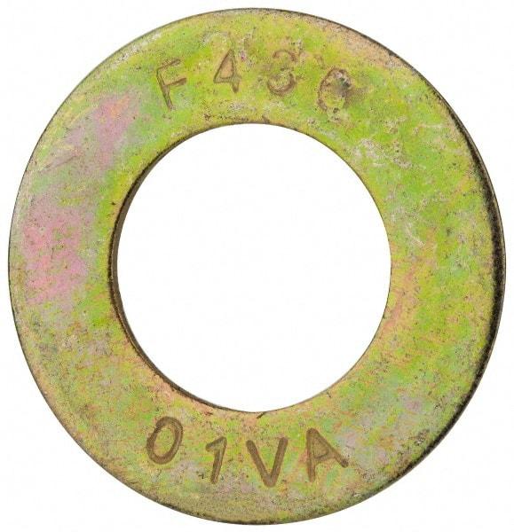 Value Collection - 1-1/4" Screw, Grade 8 Steel SAE Flat Washer - 1-3/8" ID x 2-1/2" OD, 5/32" Thick, Zinc Yellow Dichromate Finish - A1 Tooling