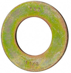 Value Collection - 1-1/2" Screw, Grade 8 Steel SAE Flat Washer - 1-9/16" ID x 3" OD, 5/32" Thick, Zinc Yellow Dichromate Finish - A1 Tooling