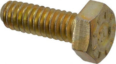 Hex Head Cap Screw: 1/4-20 x 3/4″, Grade L9 Steel, Zinc Yellow Dichromate Finish Fully Threaded