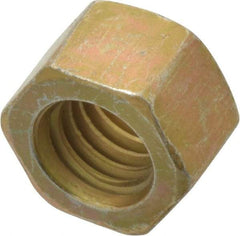 Value Collection - 3/8-16 UNC Steel Right Hand Hex Nut - 9/16" Across Flats, 21/64" High, Zinc Yellow Dichromate Cad & Waxed Finish - A1 Tooling