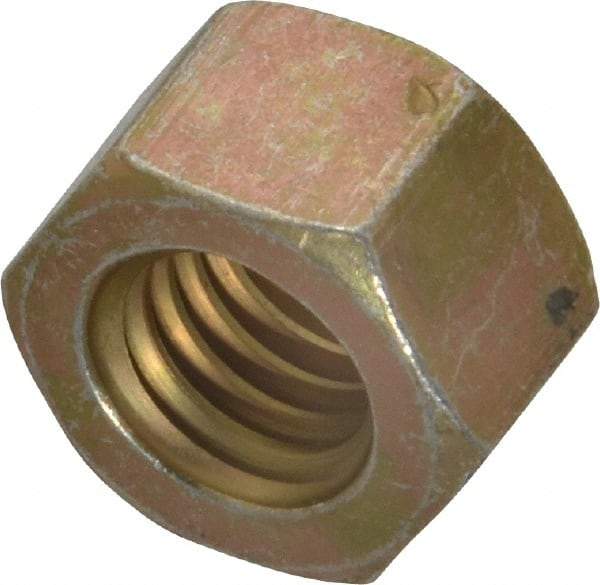 Value Collection - 7/16-14 UNC Steel Right Hand Hex Nut - 11/16" Across Flats, 3/8" High, Zinc Yellow Dichromate Cad & Waxed Finish - A1 Tooling