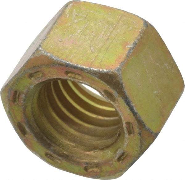 Value Collection - 1/2-13 UNC Steel Right Hand Hex Nut - 3/4" Across Flats, 7/16" High, Zinc Yellow Dichromate Cad & Waxed Finish - A1 Tooling