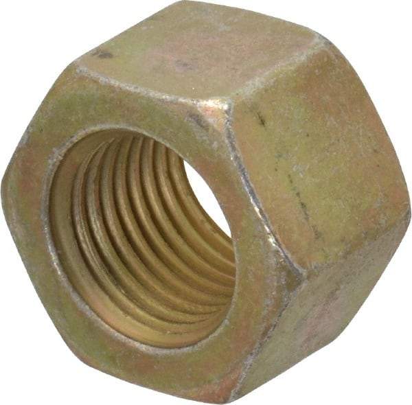 Value Collection - 1/2-20 UNF Steel Right Hand Hex Nut - 3/4" Across Flats, 1/2" High, Zinc Yellow Dichromate Cad & Waxed Finish - A1 Tooling