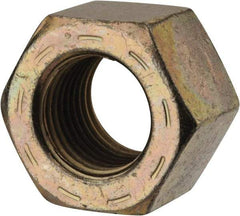 Made in USA - 9/16-18 UNF Steel Right Hand Hex Nut - 7/8" Across Flats, 31/64" High, Zinc Yellow Dichromate Cad & Waxed Finish - A1 Tooling