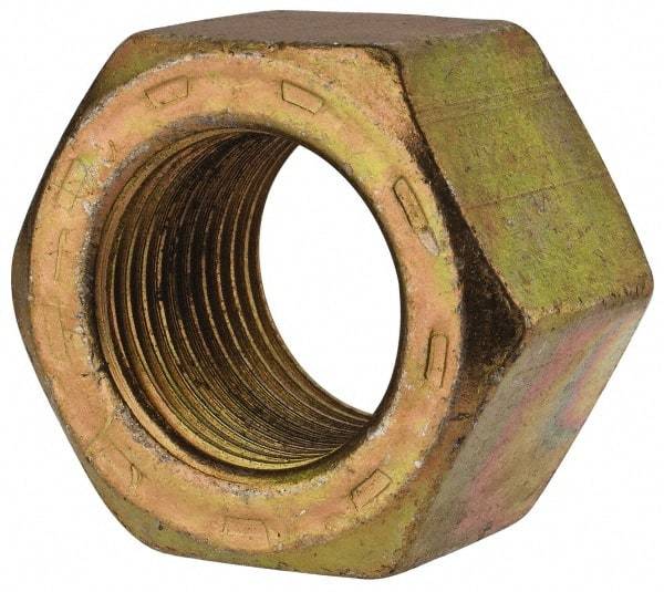 Value Collection - 7/8-14 UNF Steel Right Hand Hex Nut - 1-5/16" Across Flats, 3/4" High, Zinc Yellow Dichromate Cad & Waxed Finish - A1 Tooling