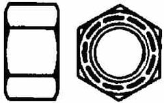Value Collection - 1-1/4 - 12 UNF Grade C Hex Lock Nut with Distorted Thread - 1-7/8" Width Across Flats, 1" High, Cadmium Clear-Plated Finish - A1 Tooling