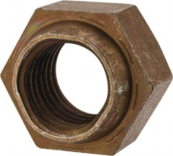 Made in USA - 1-8 UNC Grade L9 Hex Lock Nut with Distorted Thread - 1-1/2" Width Across Flats, Cadmium Dichromate Finish - A1 Tooling