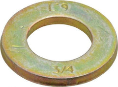 Value Collection - 3/4" Screw, Grade 9 Steel SAE Flat Washer - Zinc Yellow Dichromate Finish - A1 Tooling