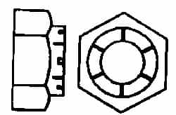 Flex-Loc - 1-8 UNC Grade 2 Hex Lock Nut with Expanding Flex Top - 1-7/16" Width Across Flats, Cadmium-Plated Finish, Meets Military Specifications - A1 Tooling