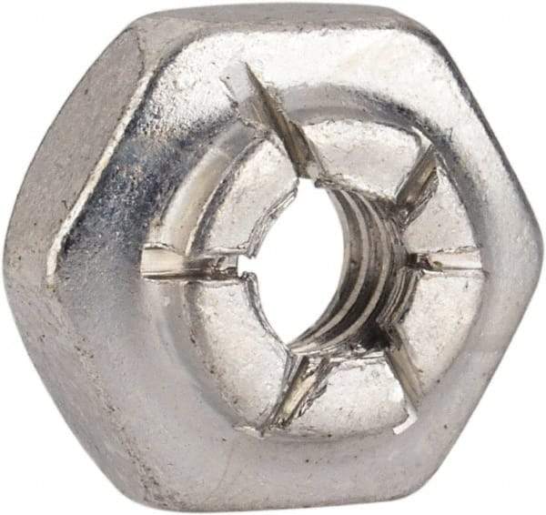 Flex-Loc - #6-32 UNJC Grade 2 Hex Lock Nut with Expanding Flex Top - 5/16" Width Across Flats, 3/16" High, Cadmium-Plated Finish, Meets Military Specifications - A1 Tooling