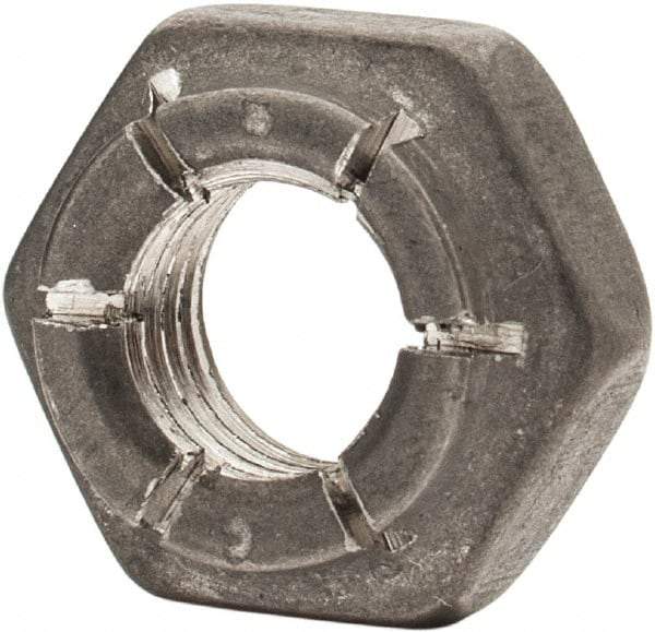 Flex-Loc - 1/4-28 UNJF 18-8 Hex Lock Nut with Expanding Flex Top - 7/32" High, Uncoated, Meets Military Specifications - A1 Tooling