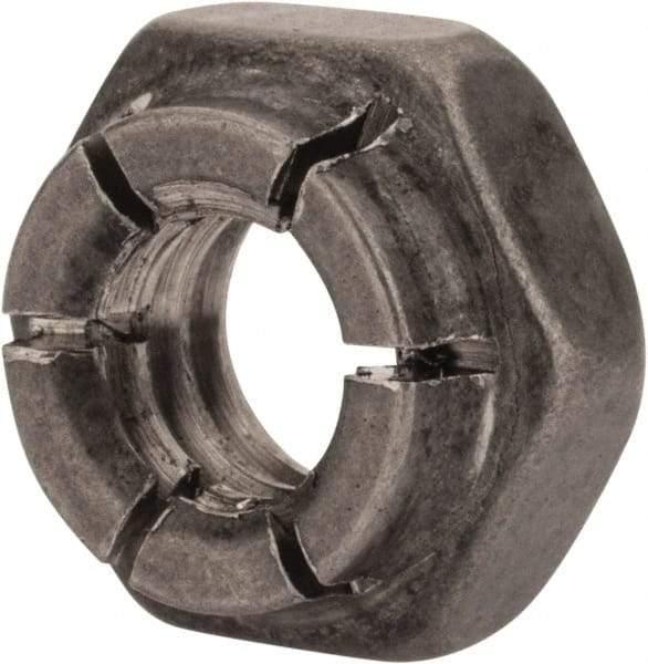 Flex-Loc - 1/4-20 UNC 18-8 Hex Lock Nut with Expanding Flex Top - 7/32" High, Uncoated, Meets Military Specifications - A1 Tooling