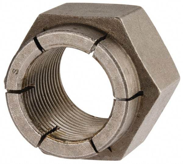 Flex-Loc - 1-14 UNJS Grade 2 Hex Lock Nut with Expanding Flex Top - 1-7/16" Width Across Flats, Uncoated, Meets Military Specifications - A1 Tooling