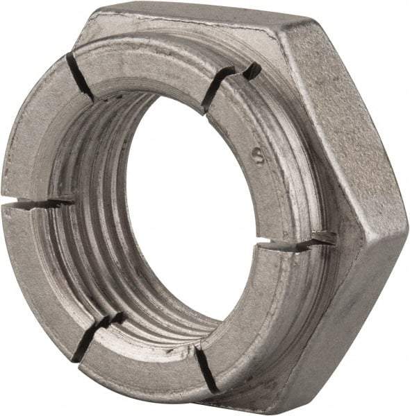 Flex-Loc - 1-12 UNJF Grade 2 Hex Lock Nut with Expanding Flex Top - 1-7/16" Width Across Flats, Uncoated, Meets Military Specifications - A1 Tooling