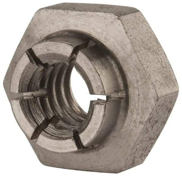 Flex-Loc - 1/4-20 UNC 18-8 Heavy Hex Lock Nut with Expanding Flex Top - Uncoated, Meets Military Specifications - A1 Tooling