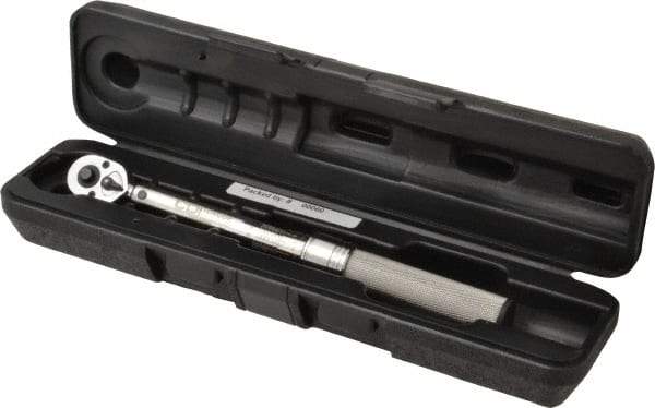 CDI - 1/4" Drive Micrometer Torque Wrench - 2.8 N/m to 15 N/m Torque, 10-5/32" OAL, 0.12 N/m Graduation, Ratcheting with Reverse Lever Head - A1 Tooling