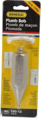 General - 4-1/2 Inch Long, 1 Inch Diameter Steel Plumb Bob - 12 Ounce - A1 Tooling