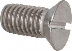 Value Collection - 1/2-13 UNC, 1" OAL Slotted Drive Machine Screw - Flat Head, Grade 18-8 Stainless Steel, Uncoated, Without Washer - A1 Tooling