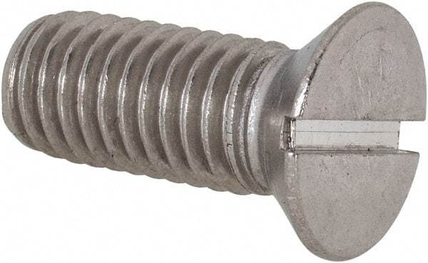 Value Collection - 1/2-13 UNC, 1-1/4" OAL Slotted Drive Machine Screw - Flat Head, Grade 18-8 Stainless Steel, Uncoated, Without Washer - A1 Tooling