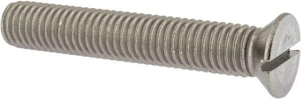 Value Collection - 1/2-13 UNC, 3" OAL Slotted Drive Machine Screw - Flat Head, Grade 18-8 Stainless Steel, Uncoated, Without Washer - A1 Tooling