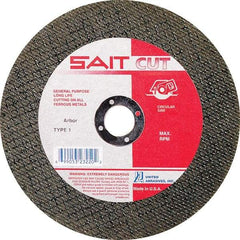 Sait - 4-1/2" 30 Grit Aluminum Oxide Cutoff Wheel - 5/64" Thick, 7/8" Arbor, 13,300 Max RPM, Use with Angle Grinders - A1 Tooling