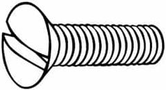 Value Collection - M10x1.50 Metric Coarse, 80mm OAL Slotted Drive Machine Screw - Oval Head, Grade 18-8 & A2 Stainless Steel, Uncoated, Without Washer - A1 Tooling