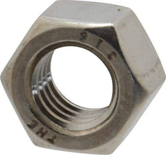 Value Collection - 3/8-16 UNC Stainless Steel Right Hand Hex Nut - 9/16" Across Flats, 21/64" High, Uncoated - A1 Tooling