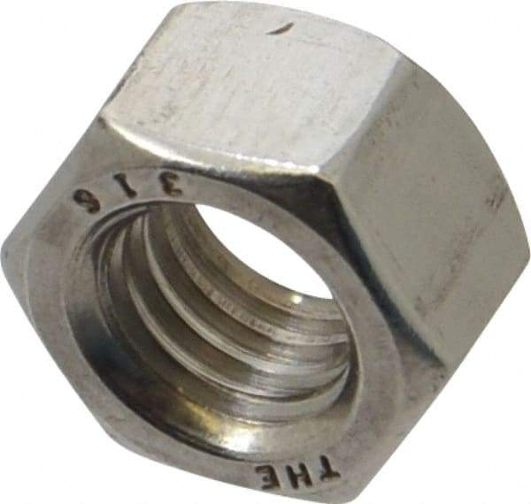 Value Collection - 1/2-13 UNC Stainless Steel Right Hand Hex Nut - 3/4" Across Flats, 7/16" High, Uncoated - A1 Tooling