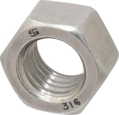 Value Collection - 5/8-11 UNC Stainless Steel Right Hand Hex Nut - 15/16" Across Flats, 35/64" High, Uncoated - A1 Tooling