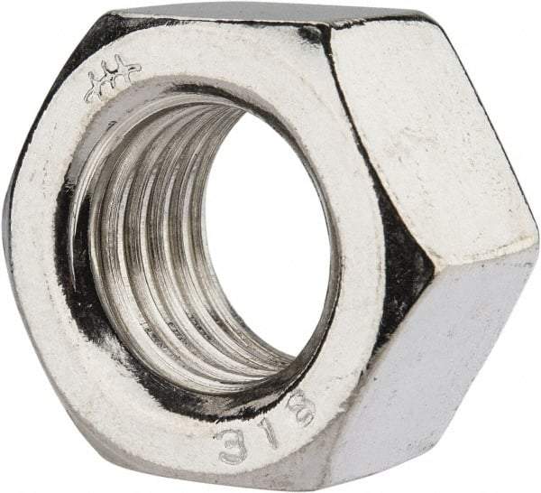 Value Collection - 7/8-9 UNC Stainless Steel Right Hand Hex Nut - 1-5/16" Across Flats, 3/4" High, Uncoated - A1 Tooling