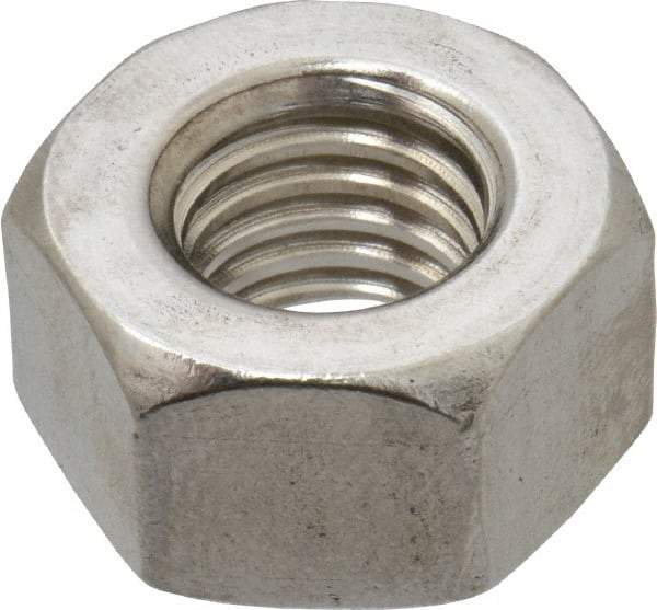 Value Collection - 1/2-13 UNC Stainless Steel Right Hand Heavy Hex Nut - 7/8" Across Flats, 31/64" High, Uncoated - A1 Tooling