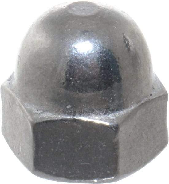 Value Collection - #10-24 UNC, 3/8" Width Across Flats, Uncoated, Stainless Steel Acorn Nut - 9/32" Overall Height, Grade 18-8 - A1 Tooling