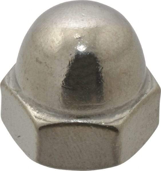 Value Collection - 3/8-16" UNC, 5/8" Width Across Flats, Uncoated, Stainless Steel Acorn Nut - 27/64" Overall Height, Grade 18-8 - A1 Tooling