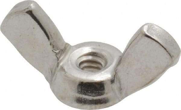 Value Collection - #6-32 UNC, Stainless Steel Standard Wing Nut - Grade 18-8, 0.72" Wing Span, 0.41" Wing Span - A1 Tooling