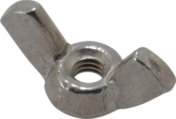 Value Collection - #8-32 UNC, Stainless Steel Standard Wing Nut - Grade 18-8, 0.72" Wing Span, 0.47" Wing Span - A1 Tooling