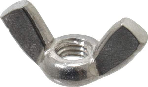 Value Collection - #10-32 UNF, Stainless Steel Standard Wing Nut - Grade 18-8, 0.91" Wing Span, 0.47" Wing Span - A1 Tooling