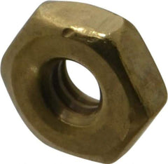 Value Collection - #6-32 UNC Brass Right Hand Machine Screw Hex Nut - 5/16" Across Flats, 7/64" High, Uncoated - A1 Tooling