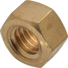 Value Collection - 3/8-16 UNC Brass Right Hand Hex Nut - 9/16" Across Flats, 21/64" High, Uncoated - A1 Tooling