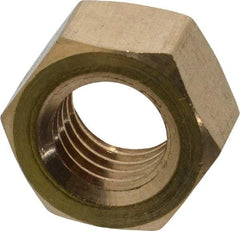 Value Collection - 1/2-13 UNC Brass Right Hand Hex Nut - 3/4" Across Flats, 7/16" High, Uncoated - A1 Tooling