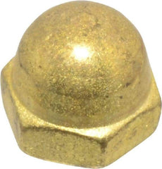 Value Collection - #6-32 UNC, 5/16" Width Across Flats, Uncoated, Brass Acorn Nut - 1/4" Overall Height - A1 Tooling