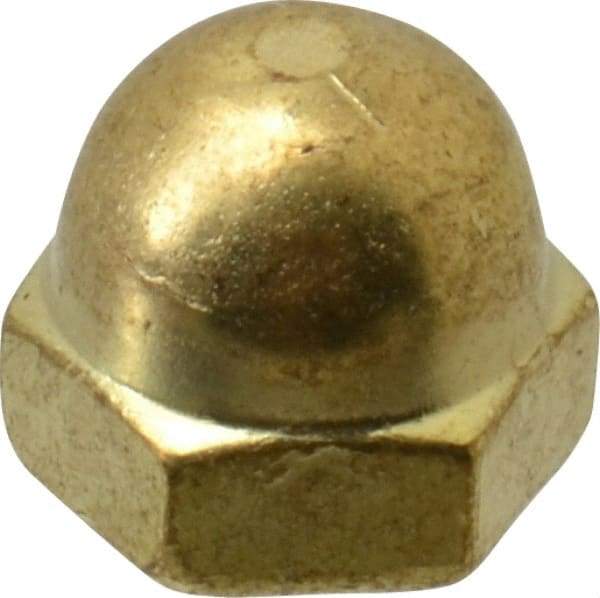 Value Collection - #8-32 UNC, 5/16" Width Across Flats, Uncoated, Brass Acorn Nut - 1/4" Overall Height - A1 Tooling