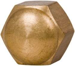 Value Collection - 1/2-13" UNC, 3/4" Width Across Flats, Uncoated, Brass Acorn Nut - 9/16" Overall Height - A1 Tooling