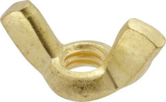 Value Collection - 1/4-20 UNC, Brass Standard Wing Nut - 1.1" Wing Span, 0.57" Wing Span - A1 Tooling